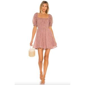 NWT SPELL & the Gypsy Collective Rae Mini Dusty Pink Floral‎ Dress Size M Boho